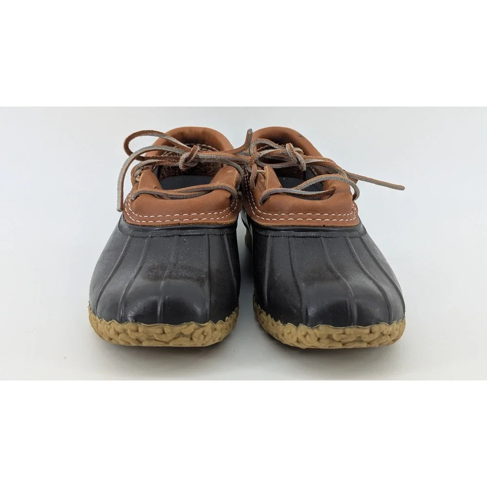LL Bean Rubber Moc Bean Boots Womens 6 M Black Brown Waterproof Made in USA